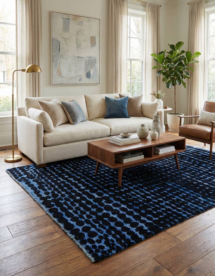 Detail image of  6' 4 x 10' 4  Hand Knotted Darya Wool Rug