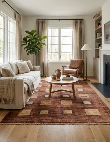 4' 9 x 6' 1 Hand Knotted Modern Ziegler Rug