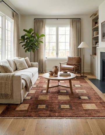 4' 9 x 6' 1 Hand Knotted Modern Ziegler Rug