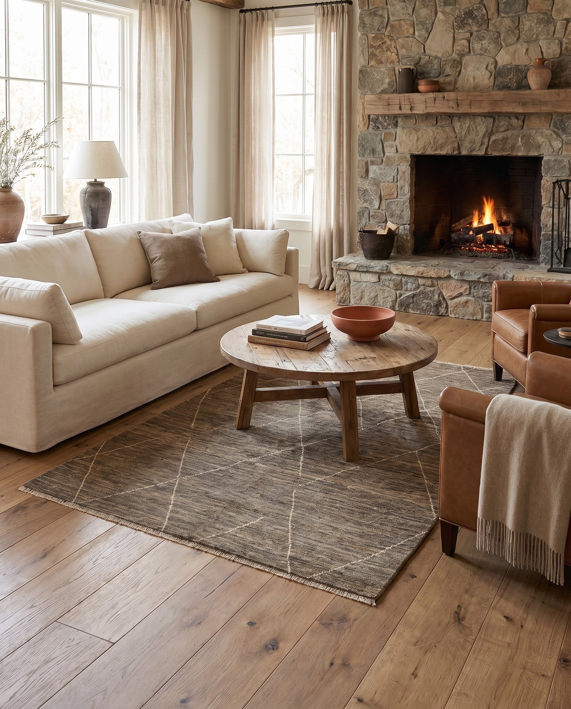 5' x 6' 9 Hand Knotted Moroccan Wool Rug