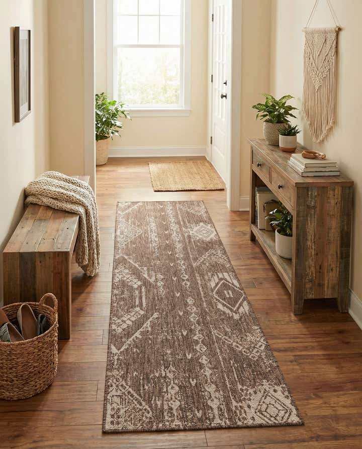 2' x 8' Easy-Clean Bohemian Indoor / Outdoor Runner Rug