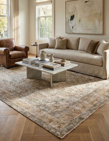6' 7 x 9' 10 Hand Knotted Ultra Vintage Persian Wool Rug