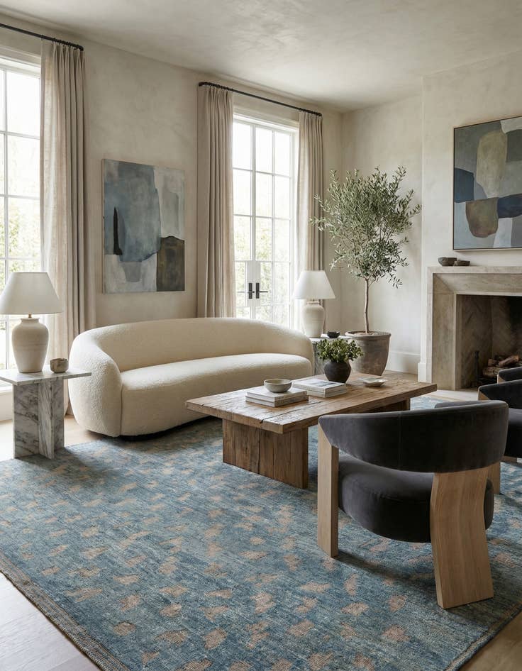 Detail image of 12' 8 x 14' 2 Hand Knotted Darya Wool Rug