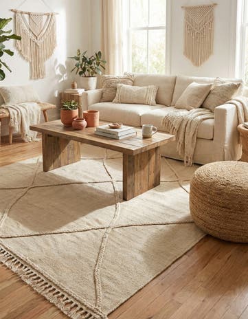 4' 3 x 6' 3 Hand Knotted Moroccan Wool Rug