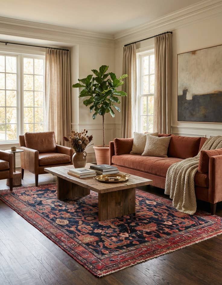 Detail image of 4' 9 x 6' Hand Knotted Ultra Vintage Persian Wool Rug