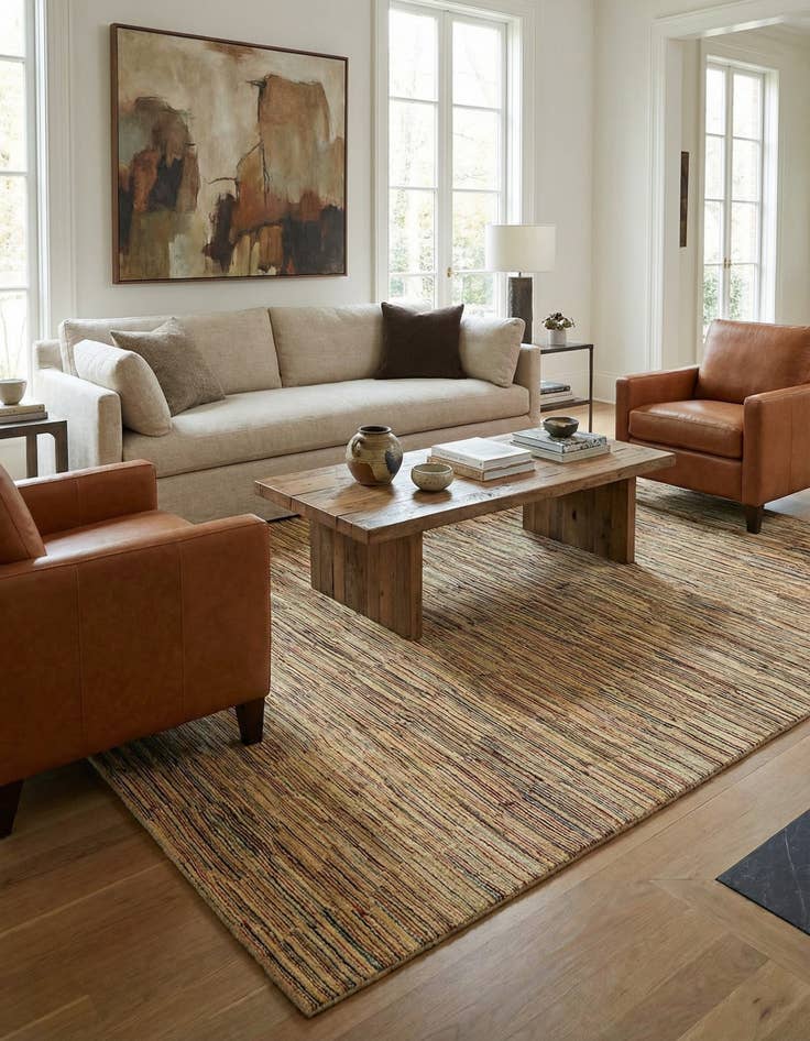 Detail image of 6' 8 x 9' 8  Hand Knotted Modern Ziegler Rug