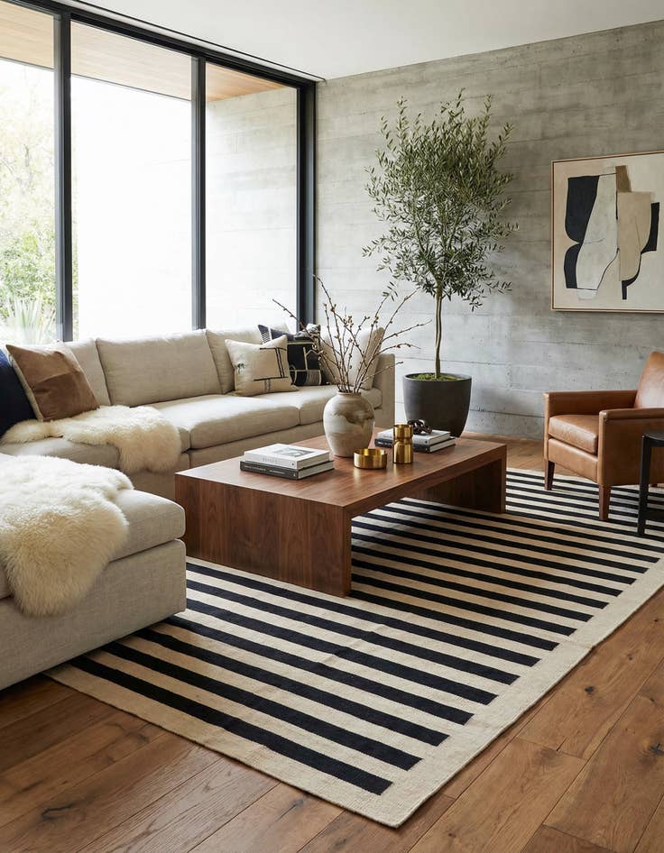 Detail image of 8' x 11' 1  Hand Woven Kilim Modern Wool Rug