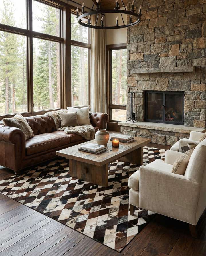 5' 9 x 8' 1 Cowhide - Patchwork Rug