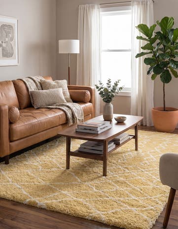 Yellow Moroccan Shag Rug