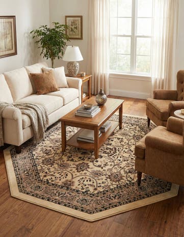 Ivory Yasmin Octagon Rug