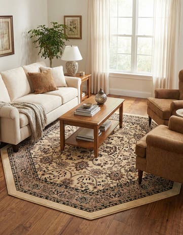 Ivory Yasmin Octagon Rug