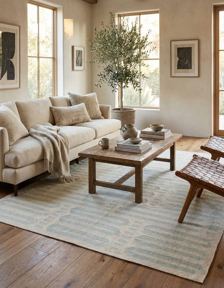 Detail image of 5' 9 x 7' 7 Hand Woven Kilim Modern Wool Rug