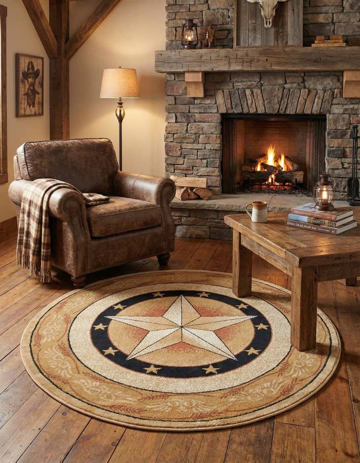 Detail image of 5' 3 x 5' 3 Pioneer Round Rug