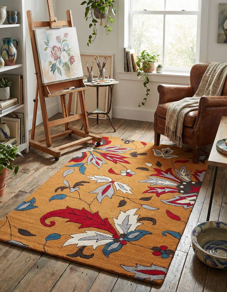 Detail image of 5' 1 x 8' Agra Wool Rug