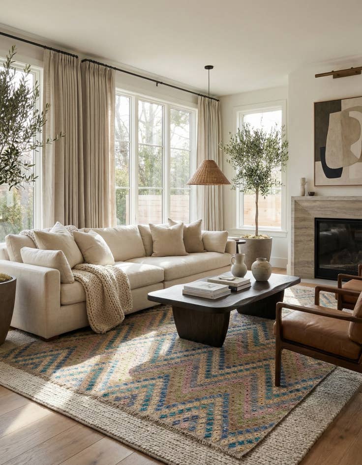 Detail image of 9' x 11' 3  Hand Woven Kilim Modern Wool Rug