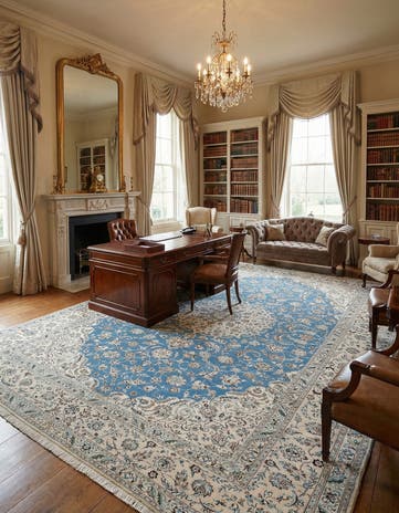 6' 8 x 10' 2 Hand Knotted Nain Rug
