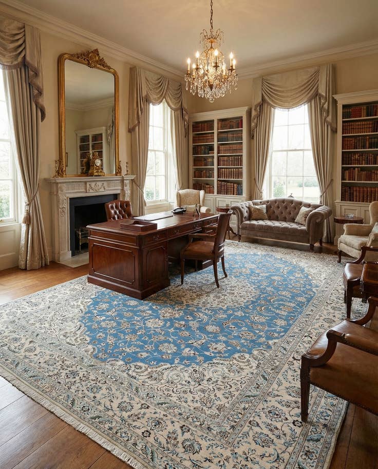 Detail image of 6' 8 x 10' 2 Hand Knotted Nain Rug