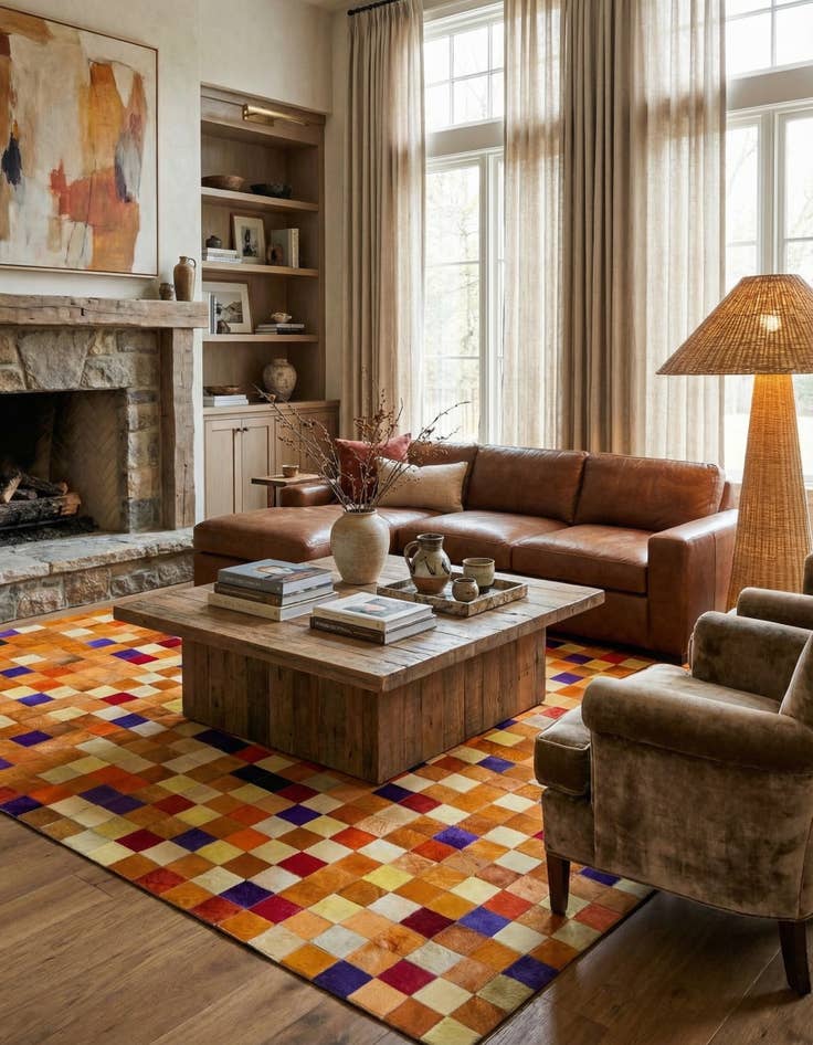 Detail image of 7' 11 x 9' 10 Cowhide - Patchwork Rug