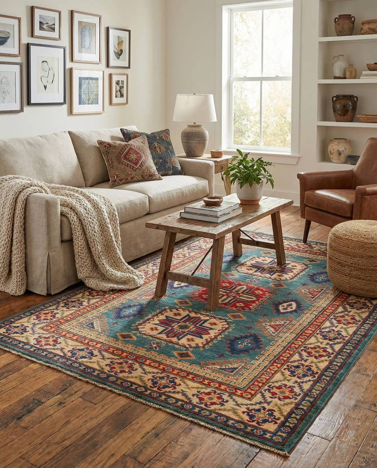 Detail image of 4' x 6' 1 Hand Knotted Kazak Rug