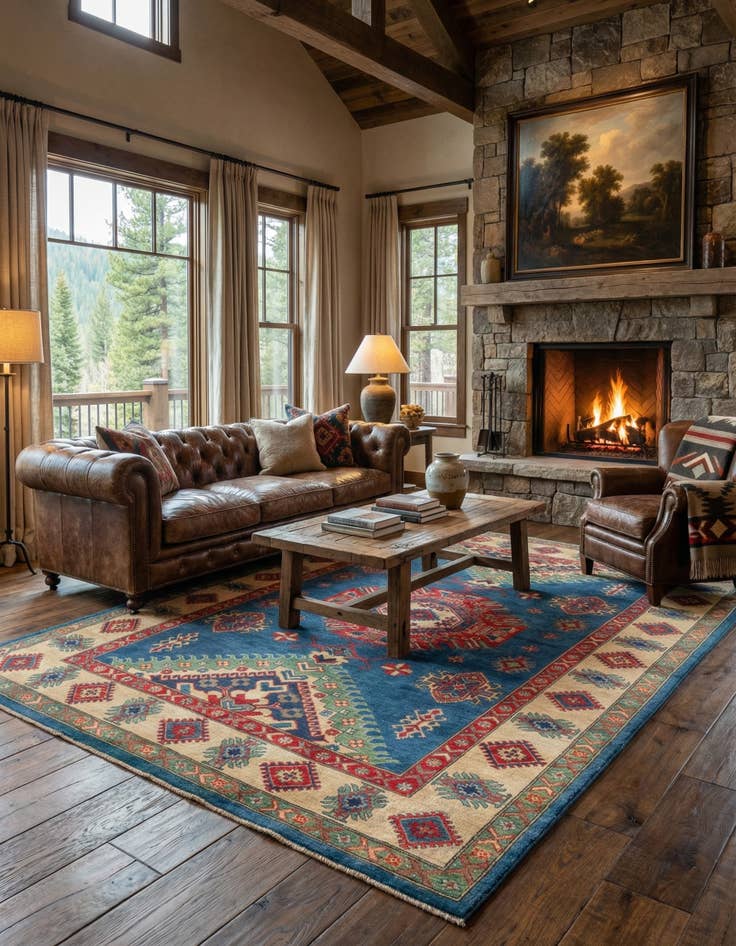 Detail image of 6' 5 x 9' 7  Hand Knotted Kazak Rug