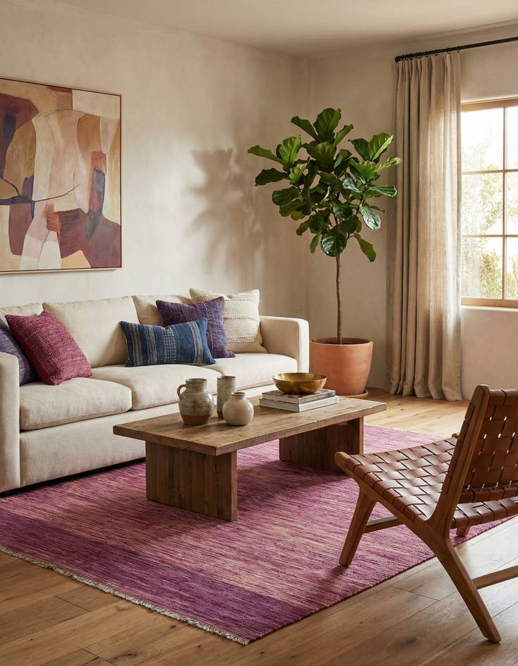 Detail image of 5' 5 x 7' 8  Hand Woven Kilim Modern Wool Rug