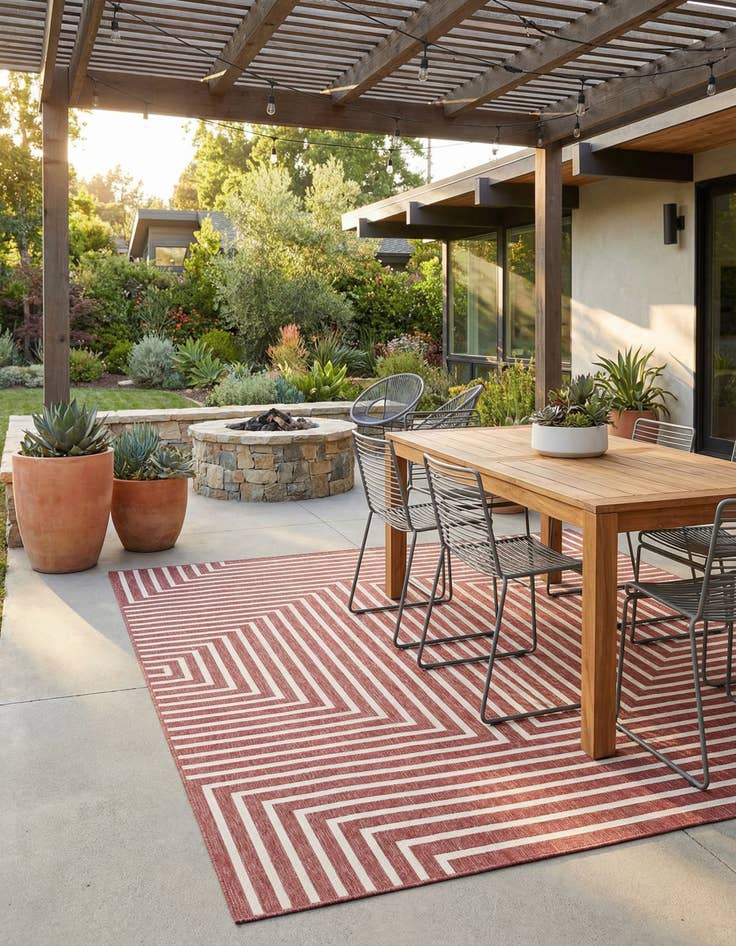 Detail image of  10' x 14'  Washable Modern Indoor / Outdoor Rug