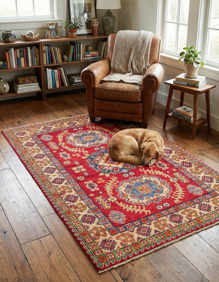 Detail image of 3' 3 x 5'  Hand Knotted Kazak Rug