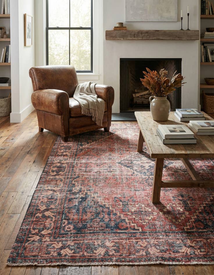 Detail image of 4' 3 x 6' 4  Hand Knotted Ultra Vintage Persian Wool Rug