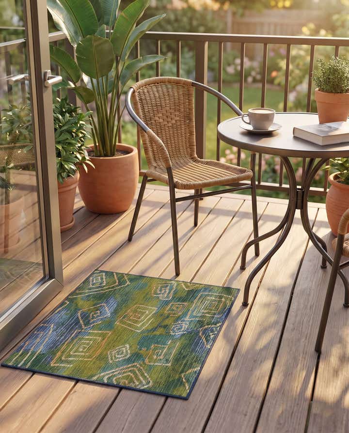 2' 2 x 3' Easy-Clean Modern Indoor / Outdoor Rug