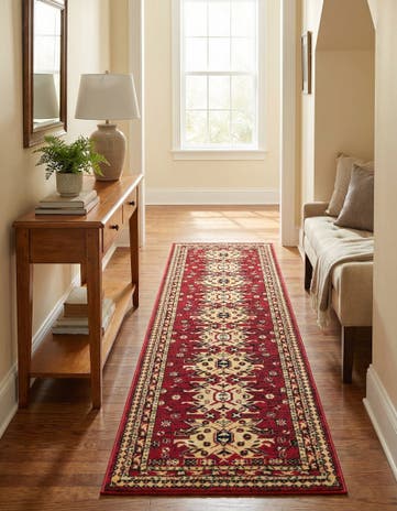 Red Heris Runner Rug