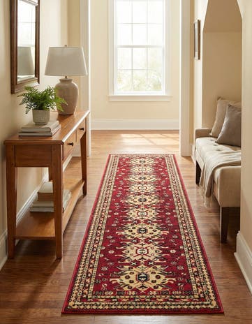 Red Heris Runner Rug