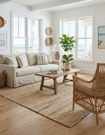 Palomino Ivory Palm Beach Jute Square Rug