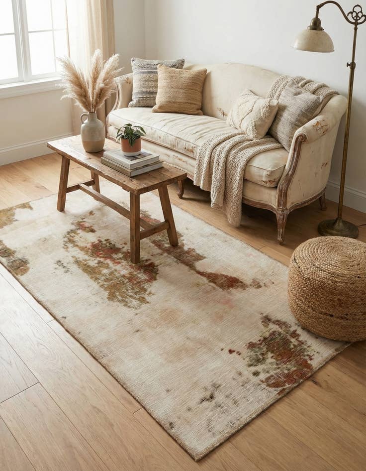 Detail image of 2' 8 x 5'  Hand Knotted Ultra Vintage Persian Wool Rug