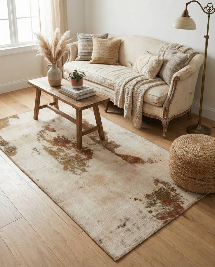 Detail image of 2' 8 x 5' Hand Knotted Ultra Vintage Persian Wool Rug