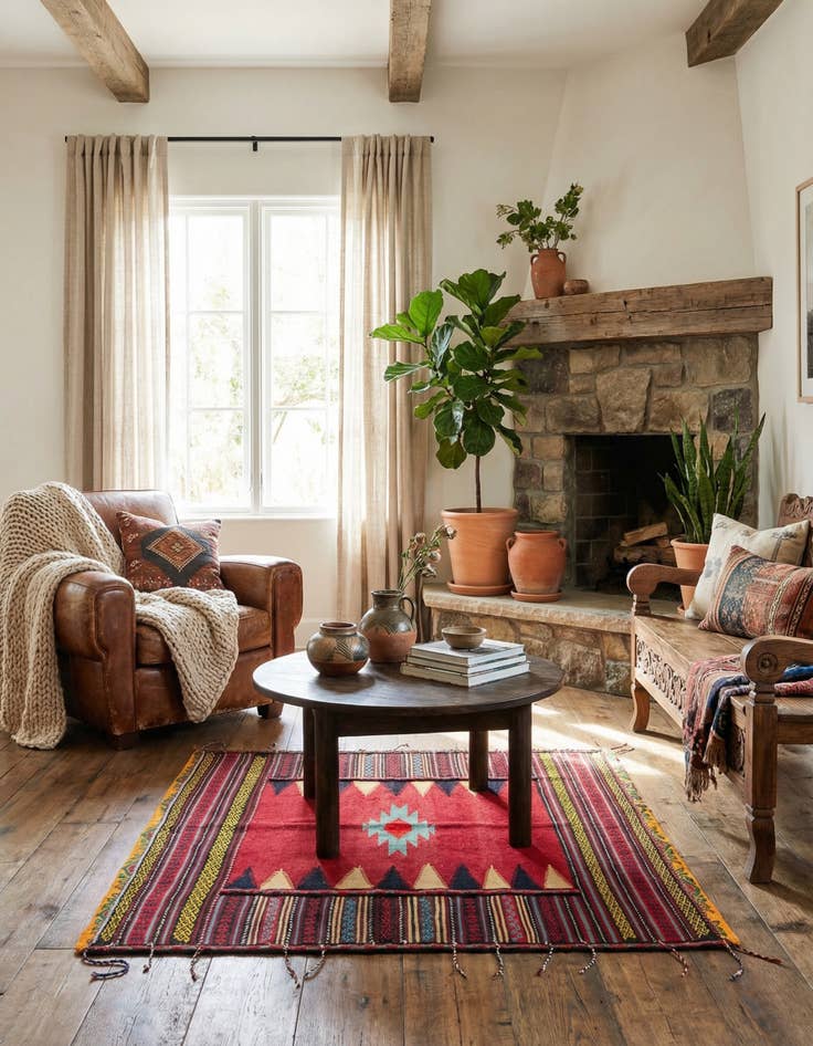 Detail image of 3' 8 x 4' 1  Hand Woven Kilim Afghan Wool Square Rug