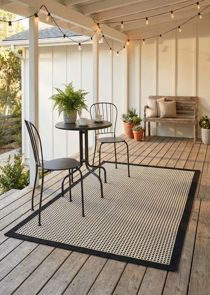 4' x 6' Easy-Clean Border Indoor / Outdoor Rug