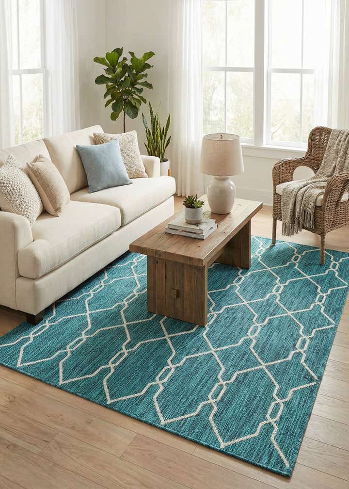 4' x 6' Easy-Clean Trellis Indoor / Outdoor Rug