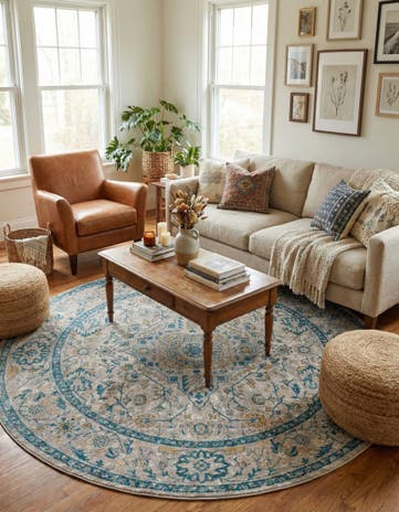 Light Gray Lola Round Rug