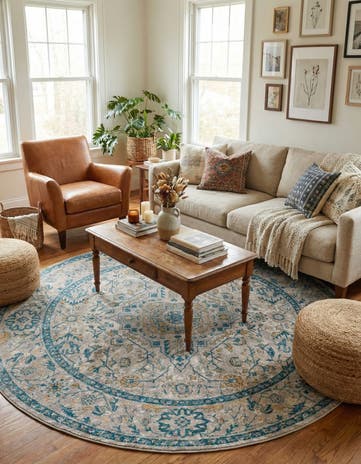 Light Gray Lola Round Rug