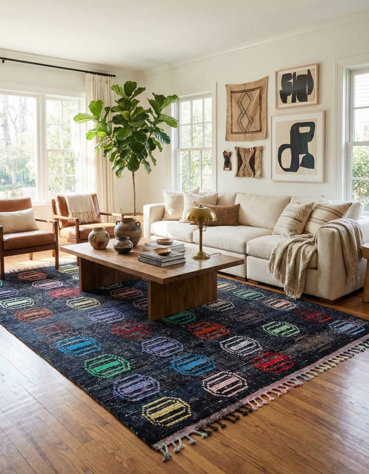 Detail image of 7' 10 x 10' 6  Hand Knotted Moroccan Wool Rug