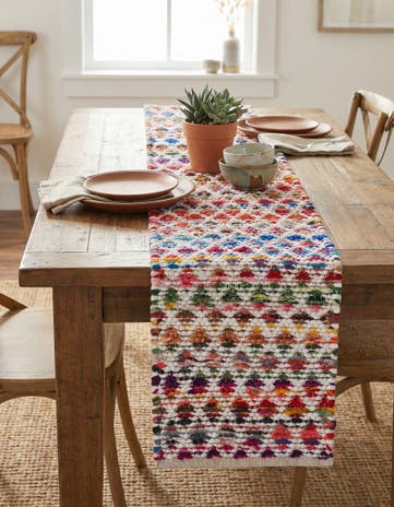 1' 2 x 6' 1 Hand Woven Braided Chindi Table Runner Rug