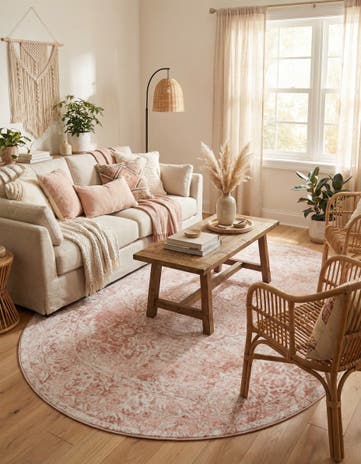 Pink Oxford Oval Rug
