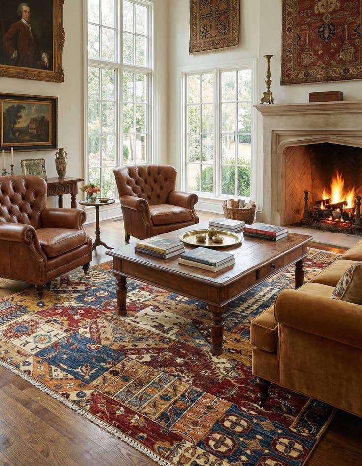 Detail image of  7' x 10' 4  Hand Knotted Ariana Ziegler Rug