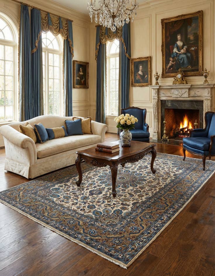 Detail image of 6' 7 x 9' 8 Kashan Wool Rug