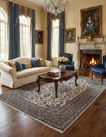 6' 7 x 9' 8 Kashan Wool Rug