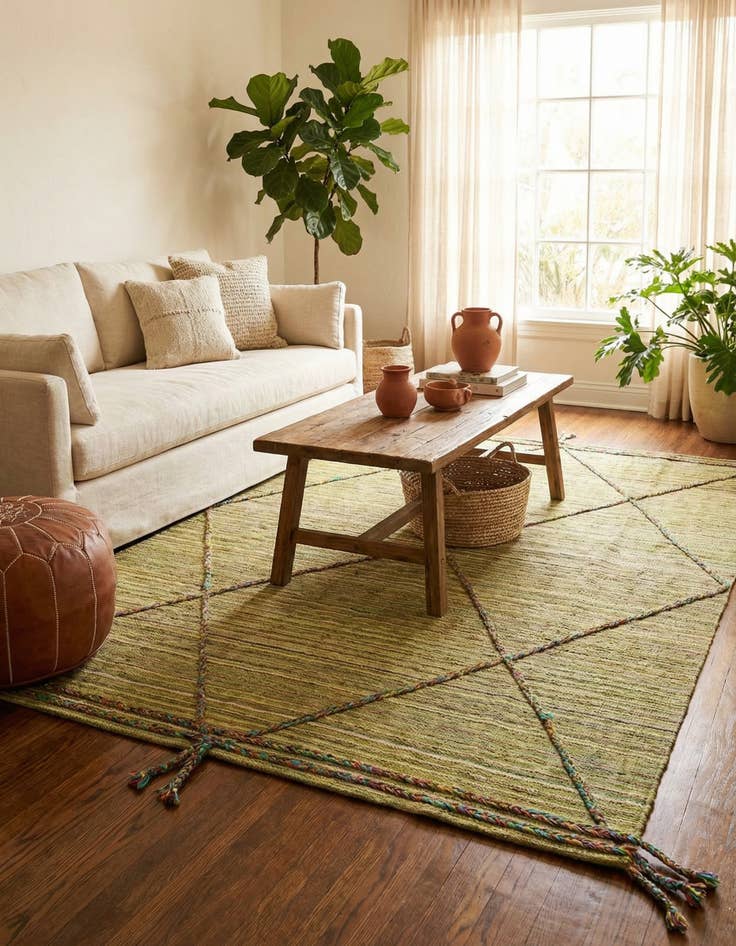 Detail image of 5' 3 x 7' 7  Hand Knotted Moroccan Wool Rug