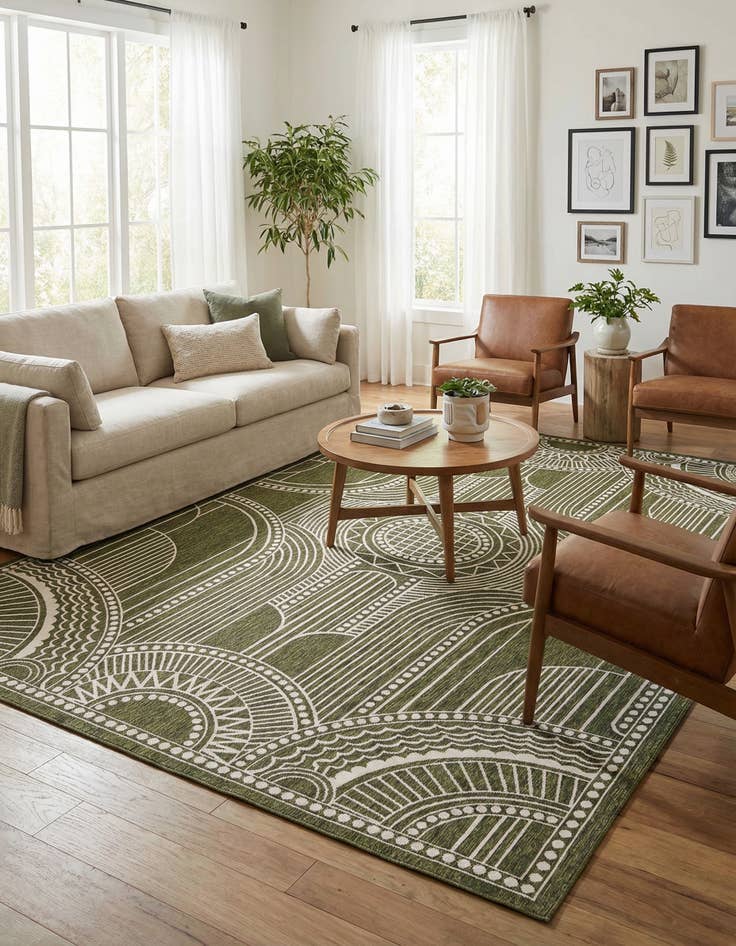 Detail image of 10' x 14' Easy-Clean Traditional Indoor / Outdoor Rug