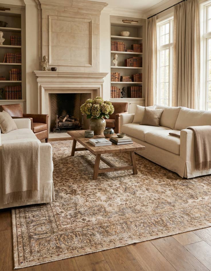 Detail image of 9' 10 x 12'  Hand Knotted Ultra Vintage Persian Wool Rug