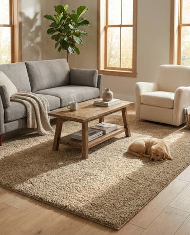  6' x 9' Soft Solid Shag Rug