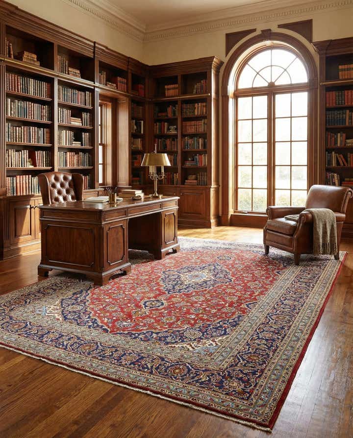 9' 9 x 13' 2 Hand Knotted Kashan Persian Wool Rug